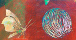 Heller Schmetterling mit orangen Hintergrund